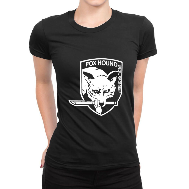 Metal Gear Solid White Ladies Fitted T-Shirt by cm-arts | Artistshot