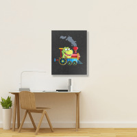 Funny Dinosaur Riding A Train Tyrannosaurus Dino Boys Girls Portrait Canvas Print | Artistshot