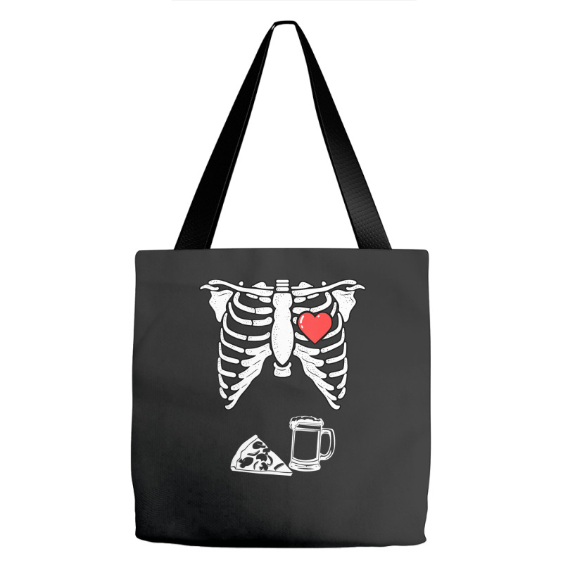 Dad Skeleton Halloween Beer Pizza Pregnancy Couple Men Tote Bags | Artistshot