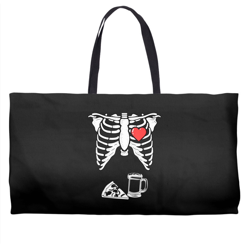 Dad Skeleton Halloween Beer Pizza Pregnancy Couple Men Weekender Totes | Artistshot