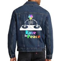 Rave In Peace Alien And Skeleton Trippy Rave Men Denim Jacket | Artistshot