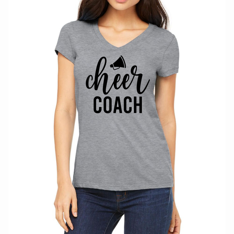 Cheer Coach Megaphone Cheerleading Coach T Shirt Women's V-Neck T-Shirt by cm-arts | Artistshot