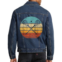 Lacrosse Vintage Retro Lacrosse Stick Sun Gift Men Denim Jacket | Artistshot