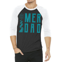 Mens Merdad Trident Mermaid Dad 3/4 Sleeve Shirt | Artistshot