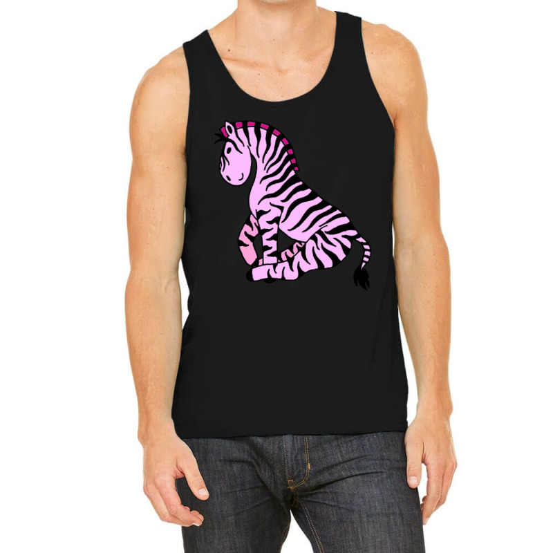 Happy Side Sitting Zebra Pink Tank Top | Artistshot