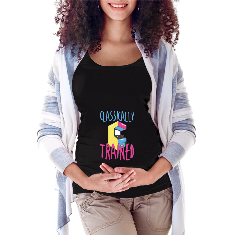 Classically Trained Arcade Game Video Game Gifts Maternity Scoop Neck T-shirt by ChandraGay | Artistshot