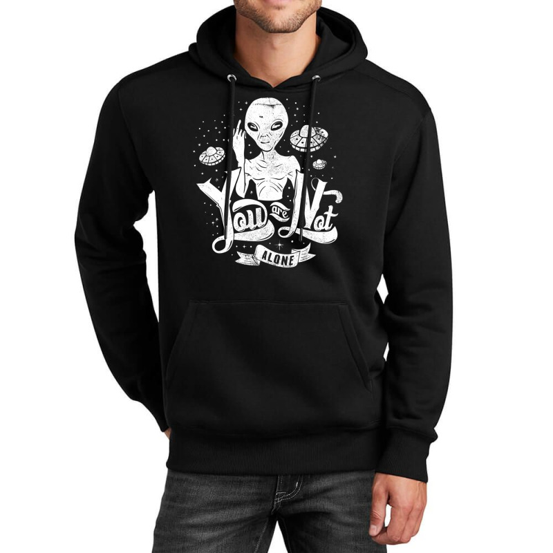 Alien Flipping The Bird You Are Not Alone Ufo Unisex Hoodie | Artistshot