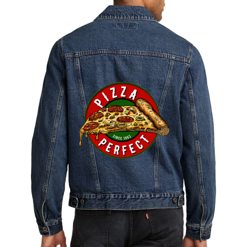 Perfect Slice Pizza Men Denim Jacket by Longoarie | Artistshot