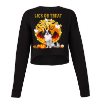 Scary Japanese Chin Dog Witch Hat Halloween Lick Or Treat Premium T Sh Cropped Sweater | Artistshot