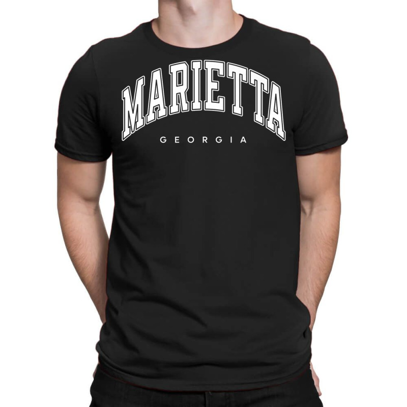 Marietta Georgia Ga Varsity Style White Text Premium T Shirt T-shirt | Artistshot