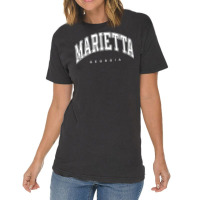 Marietta Georgia Ga Varsity Style White Text Premium T Shirt Vintage T-shirt | Artistshot