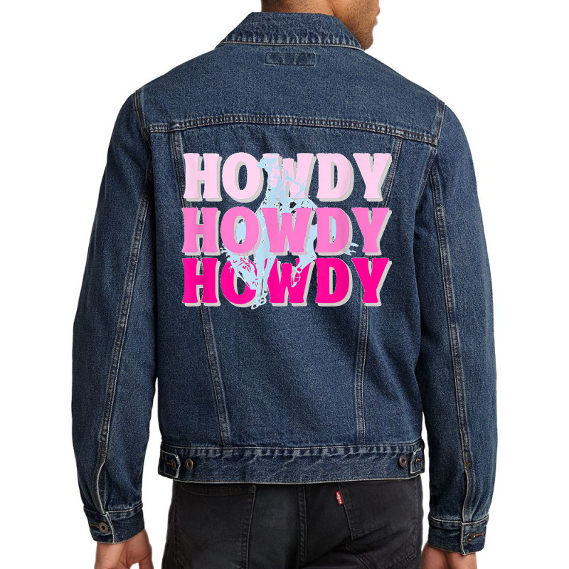 Howdy Cowgirl Vintage Horse Bucking Western Bachelorette Men Denim Jacket by ROMAINEDWILEY | Artistshot