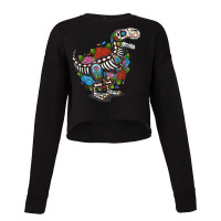 T Rex Dino Sugar Skull Mexico Calavera Dia De Los Muertos Tshirt Cropped Sweater | Artistshot