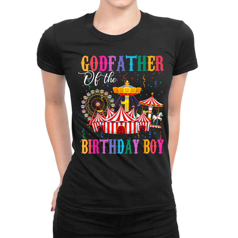 Godfather Of Birthday Boy Ringmaster Circus Birthday Party T Shirt Ladies Fitted T-Shirt by cm-arts | Artistshot