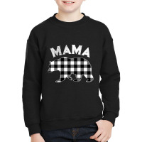 Black And White Buffalo Plaid Mama Bear Christmas Pajama Youth Sweatshirt | Artistshot