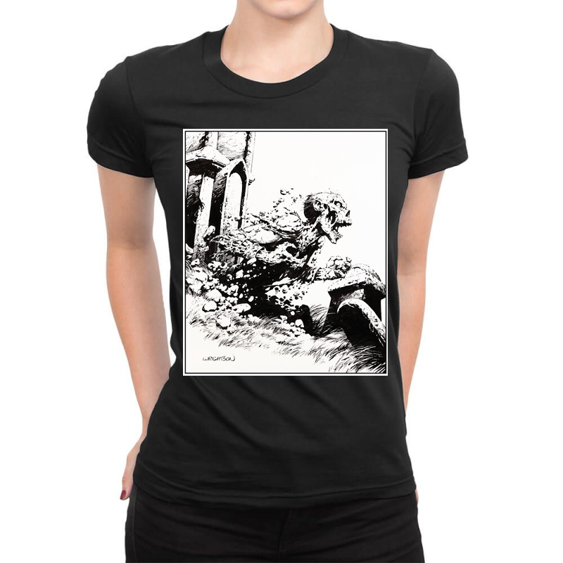 Bernie Wrightson Zombie-sbtdm Ladies Fitted T-Shirt by atereabag | Artistshot