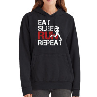 Eat Sleep Run Repeat Track Field Running Vintage Hoodie | Artistshot