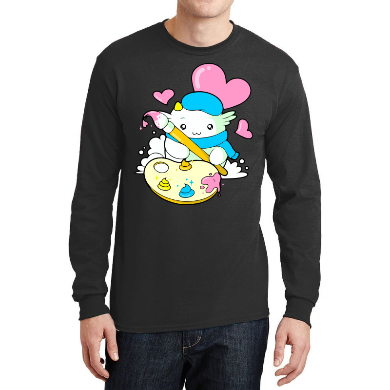 Cat Painter Long Sleeve Shirts by rchikudo | Artistshot