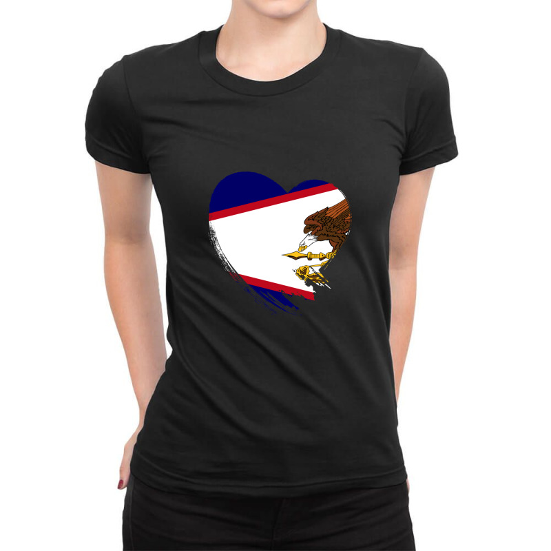 American Samoa American Samoan Heart Love Flag Ladies Fitted T-Shirt by CharlieFairchild | Artistshot