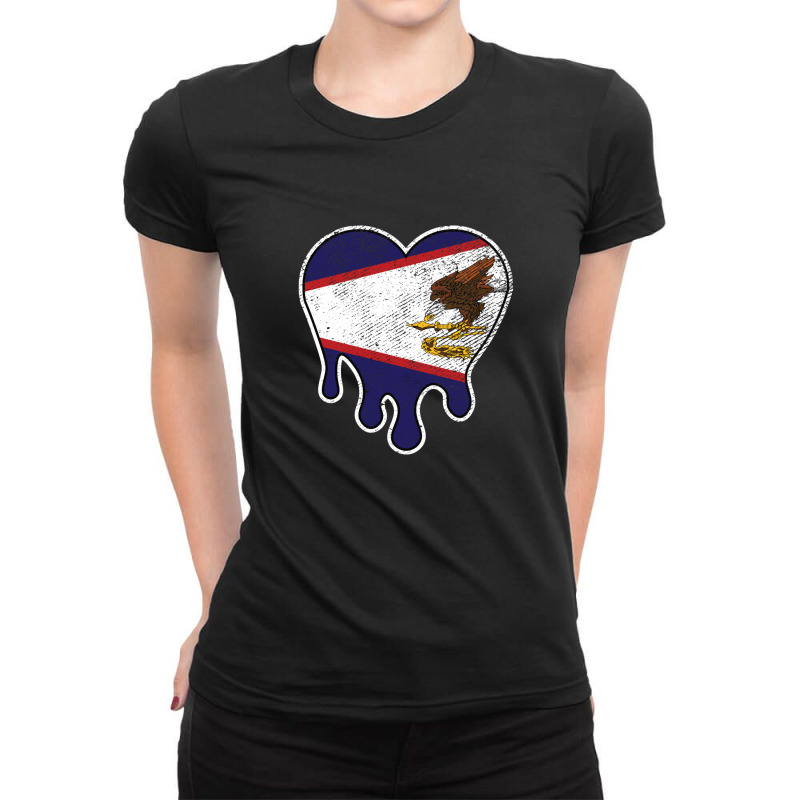 American Samoa American Samoan Melting Heart Love Ladies Fitted T-Shirt by CharlieFairchild | Artistshot