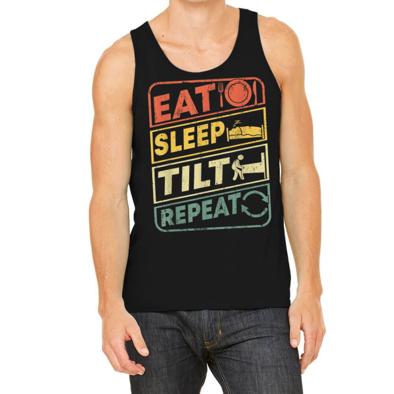 Eat Sleep Tilt Repeat Retro Game Lover Design Arcade Pinball Tank Top by PokHoude | Artistshot