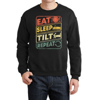 Eat Sleep Tilt Repeat Retro Game Lover Design Arcade Pinball Crewneck Sweatshirt | Artistshot