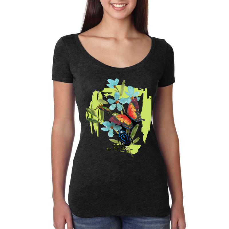 Native Pollinator Gardens Colorful Native Wildflowers With Beetle And  Women's Triblend Scoop T-shirt by huggingbrilliant | Artistshot