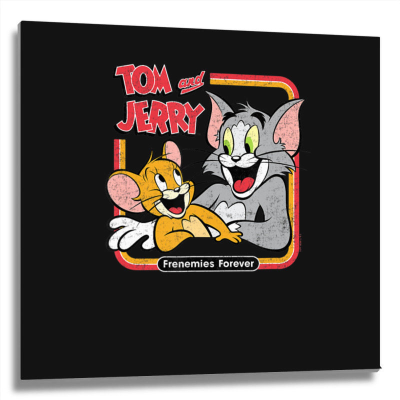 Tom And Jerry Frenemies Forever Metal Print Square | Artistshot