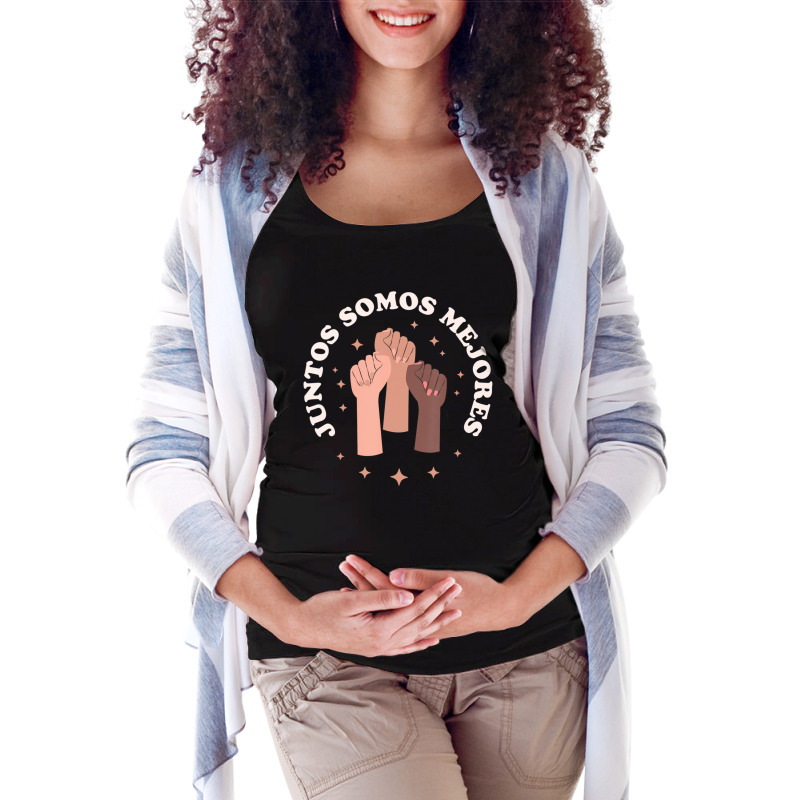 Juntos Somos Mejores Bilingual Spanish Teacher Melanin Maternity Scoop Neck T-shirt by cm-arts | Artistshot