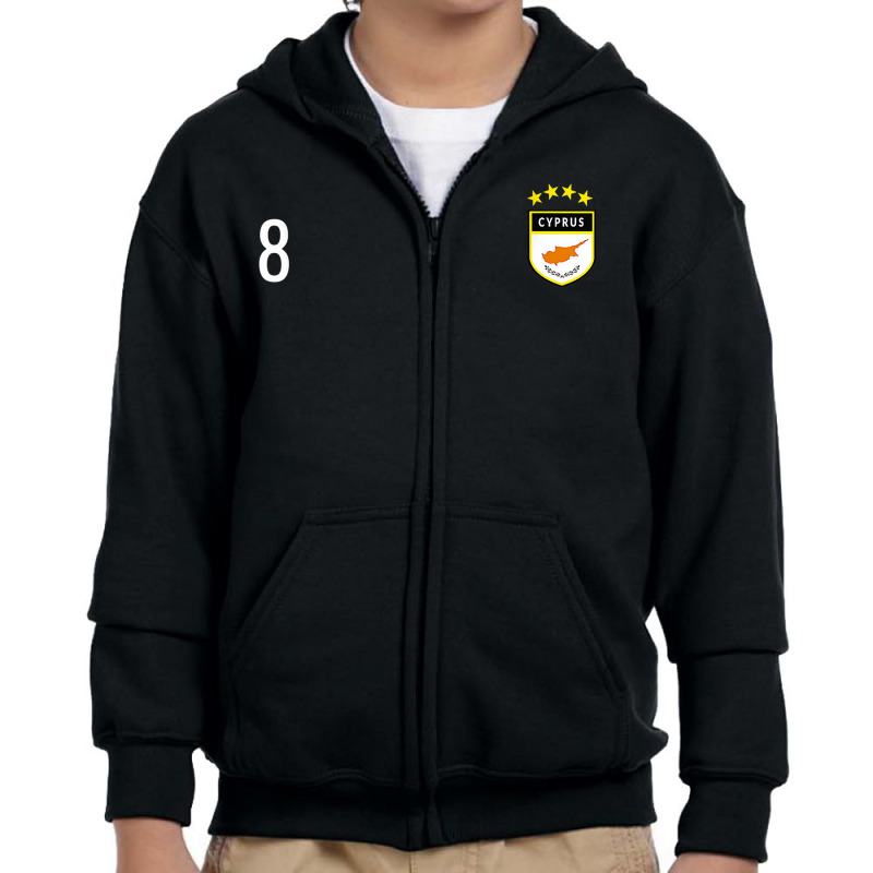 Cyprus Number 8 Soccer Flag Football  Eight Cypriot T Shirt Youth Zipper Hoodie by cm-arts | Artistshot