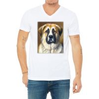 Anatolian Shepherd Dog Vintage Style Portrait T Shirt V-neck Tee | Artistshot