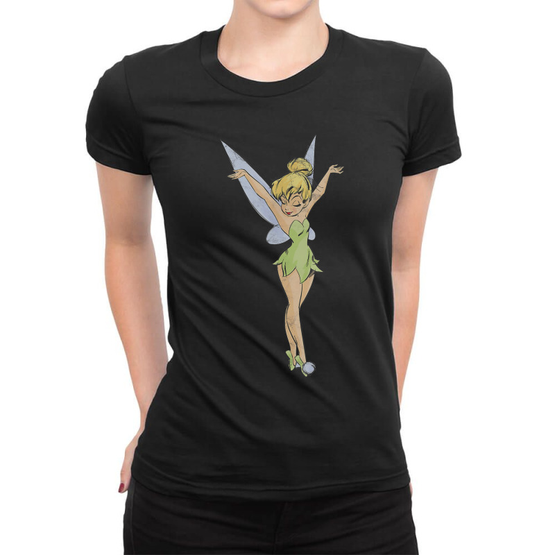 Peter Pan Tinker Bell Arms Up Profile Mirror Dance Ladies Fitted T-Shirt by althubich | Artistshot