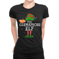 Germaphobe Elf Group Matching Family Christmas Sanitizer T Shirt Ladies Fitted T-shirt | Artistshot