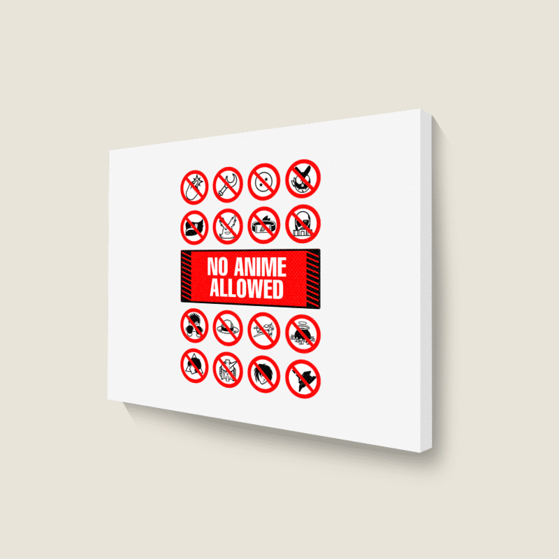 Anime Signs - Not Allowed Landscape Canvas Print | Artistshot