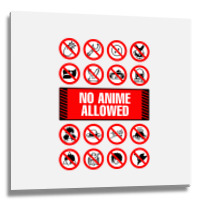 Anime Signs - Not Allowed Metal Print Square | Artistshot