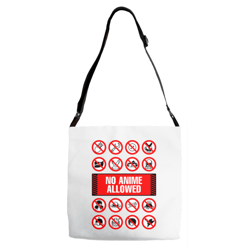 Anime Signs - Not Allowed Adjustable Strap Totes | Artistshot