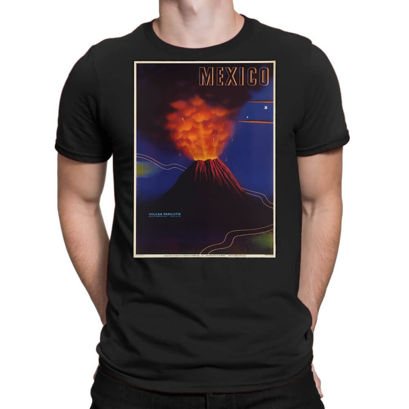 Vintage Mexico Travel Poster - Volcano T-shirt | Artistshot