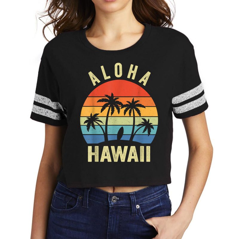 Aloha Hawaii Hawaiian Island Shirt Palm Beach Surfboard Surf T Shirt Scorecard Crop Tee by cm-arts | Artistshot