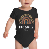 Leopard Rainbow Teacher Student, School Life Skills Crew Baby Bodysuit | Artistshot