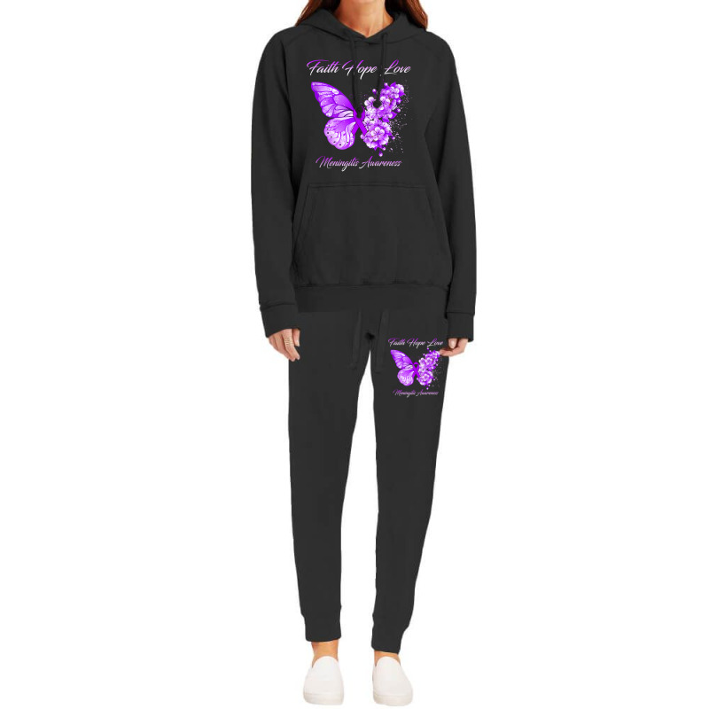 Butterfly Faith Hope Love Meningitis Awareness Tank Top Hoodie & Jogger set by cm-arts | Artistshot