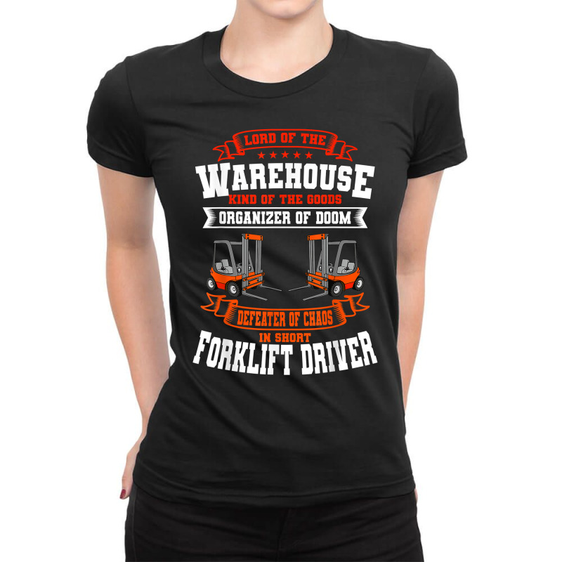 Forklift Operator Material Handler Lift Truck Doom Defeater T Shirt Ladies Fitted T-Shirt by cm-arts | Artistshot