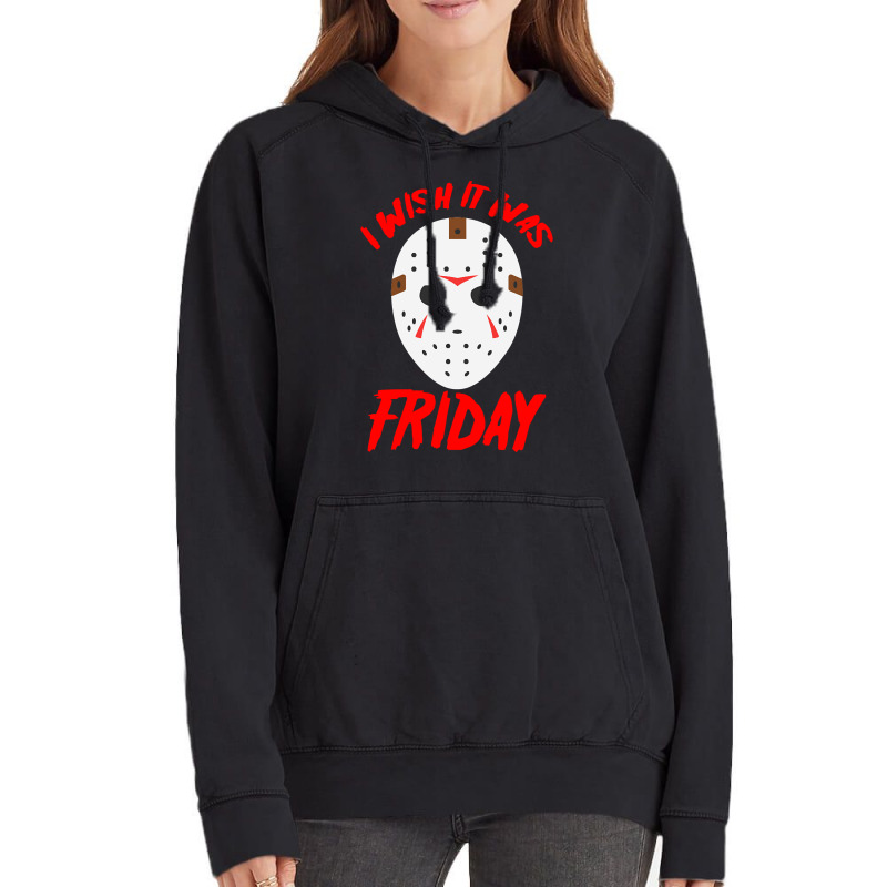 Halloween I Wish It Was Friday - Scary Hockey Mask Vintage Hoodie by Belton Fitts | Artistshot