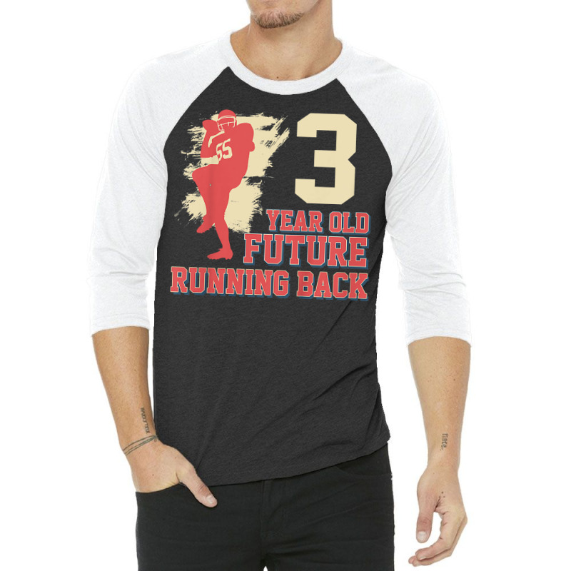 Kids Future Running Back Football 3 Year Old 3rd Birthday T Shirt 3/4 Sleeve Shirt by cm-arts | Artistshot