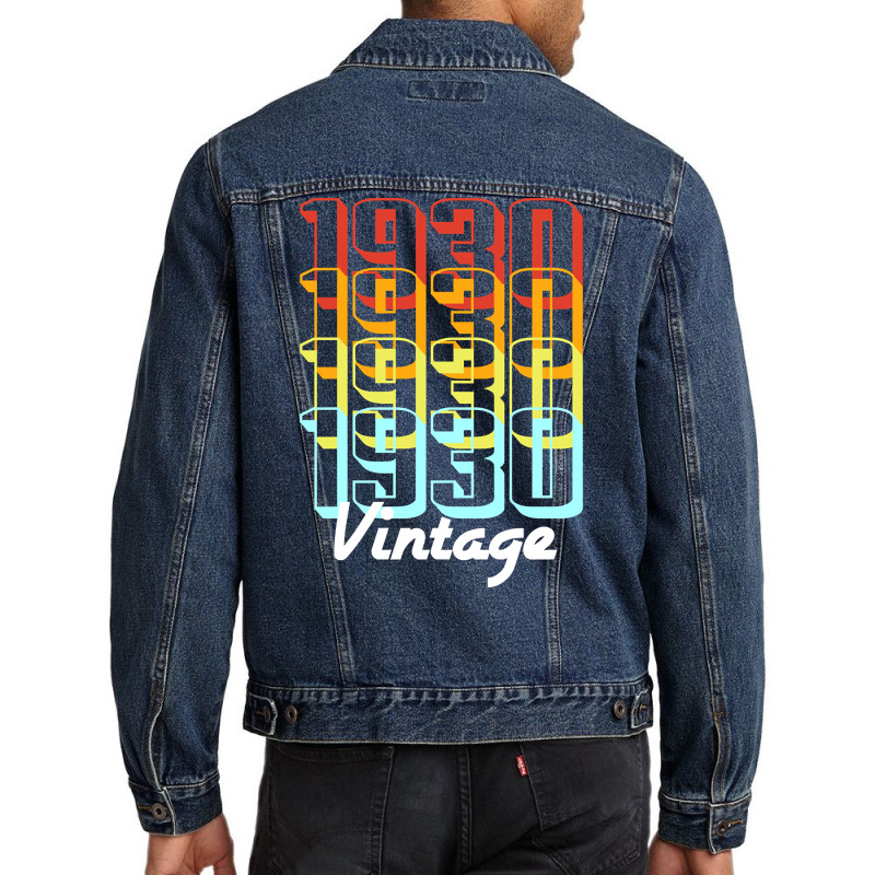 Vintage Since 1930 Old Men Women Retro Sunset Men Denim Jacket | Artistshot