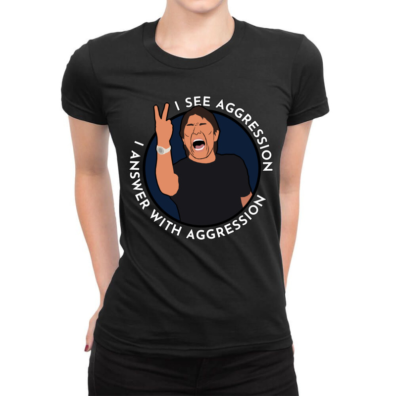 Antonio Conte Answer With Aggression Essential Ladies Fitted T-Shirt by MylaLe | Artistshot