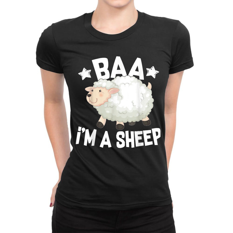 I'm A Sheep Lamb Farm Country Farming Animals Lover Ladies Fitted T-Shirt by ROMAINEDWILEY | Artistshot