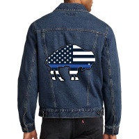 Buffalo Law Enforcement Support Flag Men Denim Jacket | Artistshot