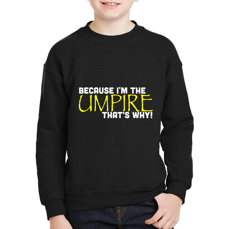 Because I'm The Umpire That's Why Funny Gift Referee Youth Sweatshirt by bummercaught | Artistshot