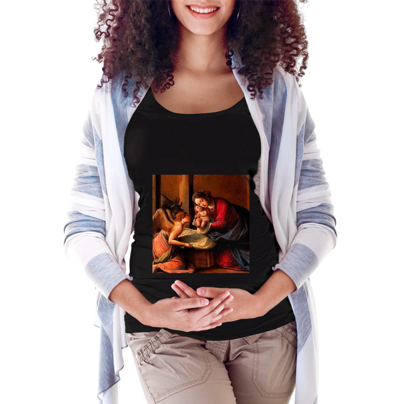 The Nativity Christmas Nativity Scene Maternity Scoop Neck T-shirt by cm-arts | Artistshot