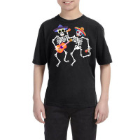 Dancing Skeleton Guitar Dia De Los Muertos Calavera Day Dead T Shirt Youth Tee | Artistshot